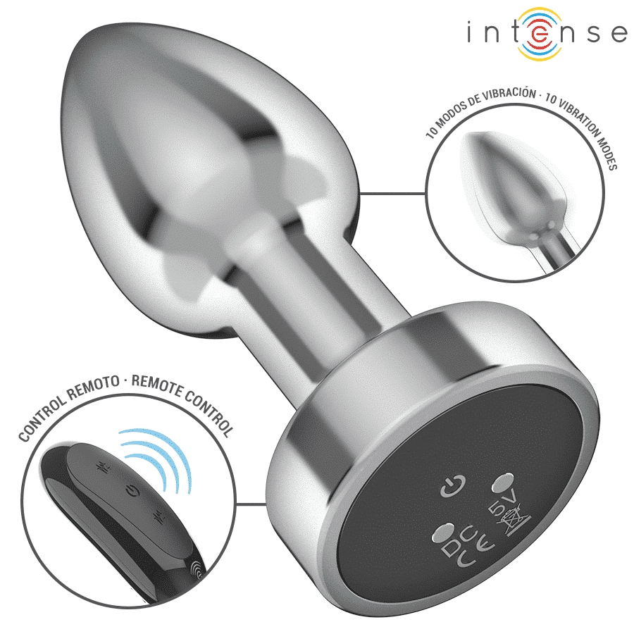Intense - Plug Anal 10 Vibrações Metal Com Controle Remoto S - Image 3