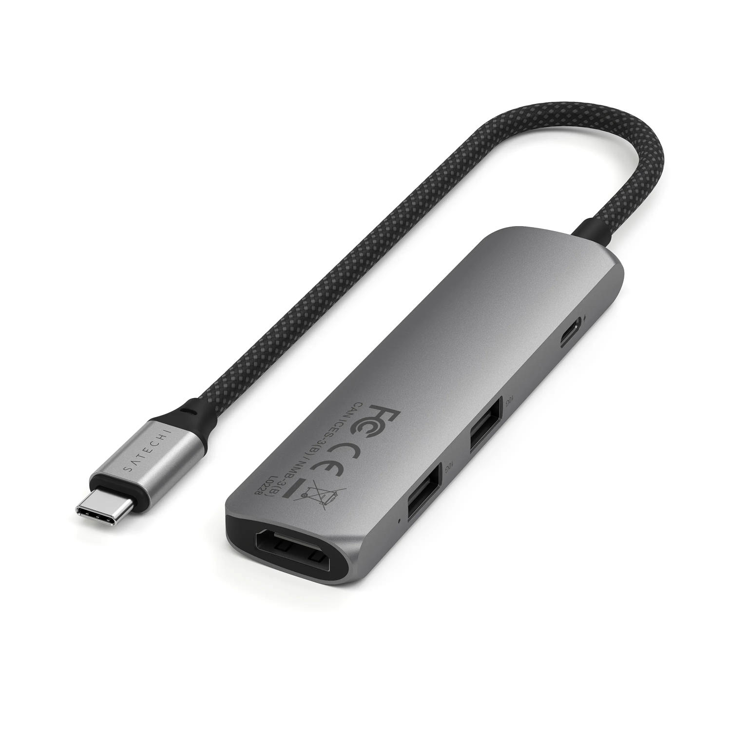 SATECHI – Usb-C Slim Multiport Adapter 4In1 (Space Grey) - Image 4