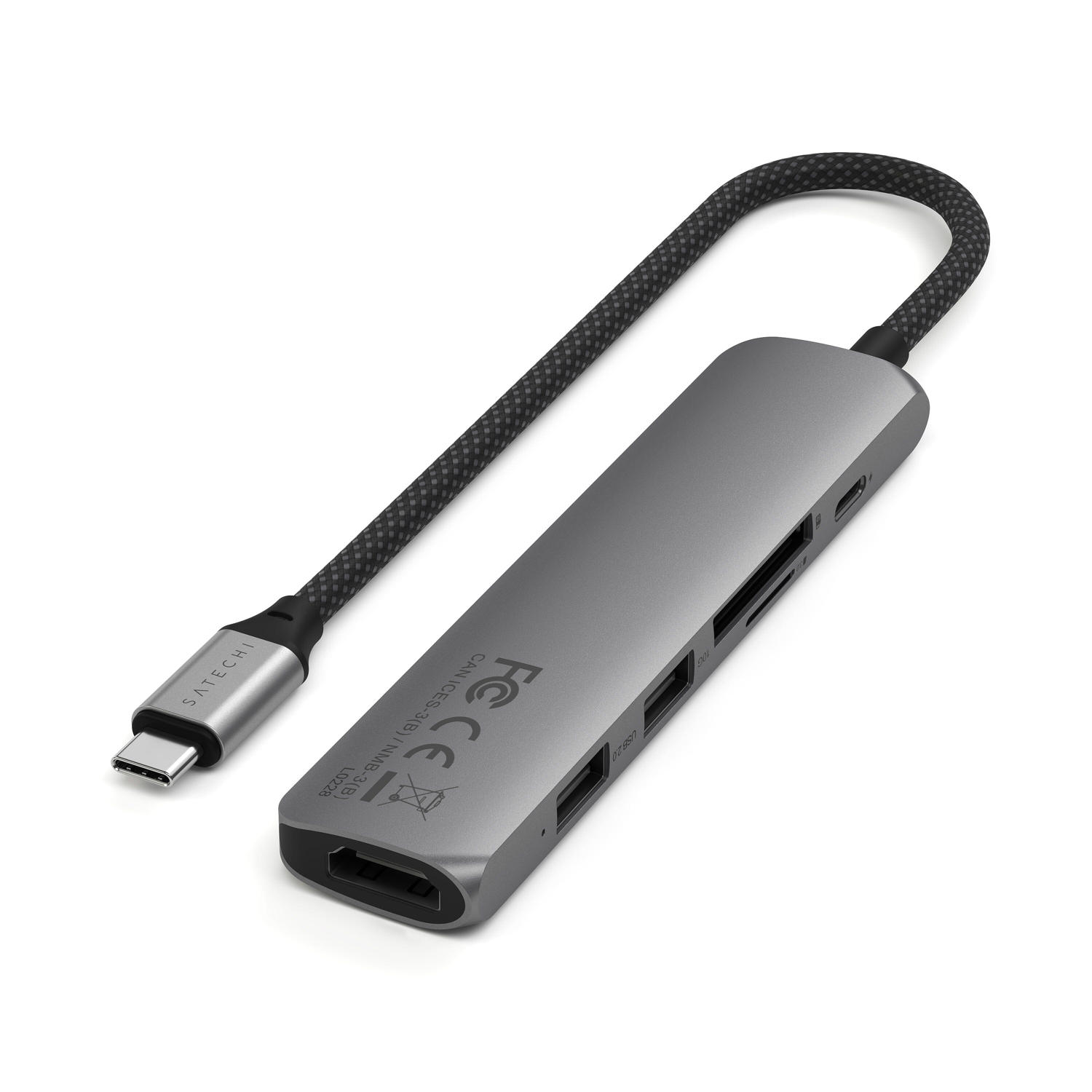SATECHI – Usb-C Slim Multiport Adapter 6In1 (Space Grey) - Image 4