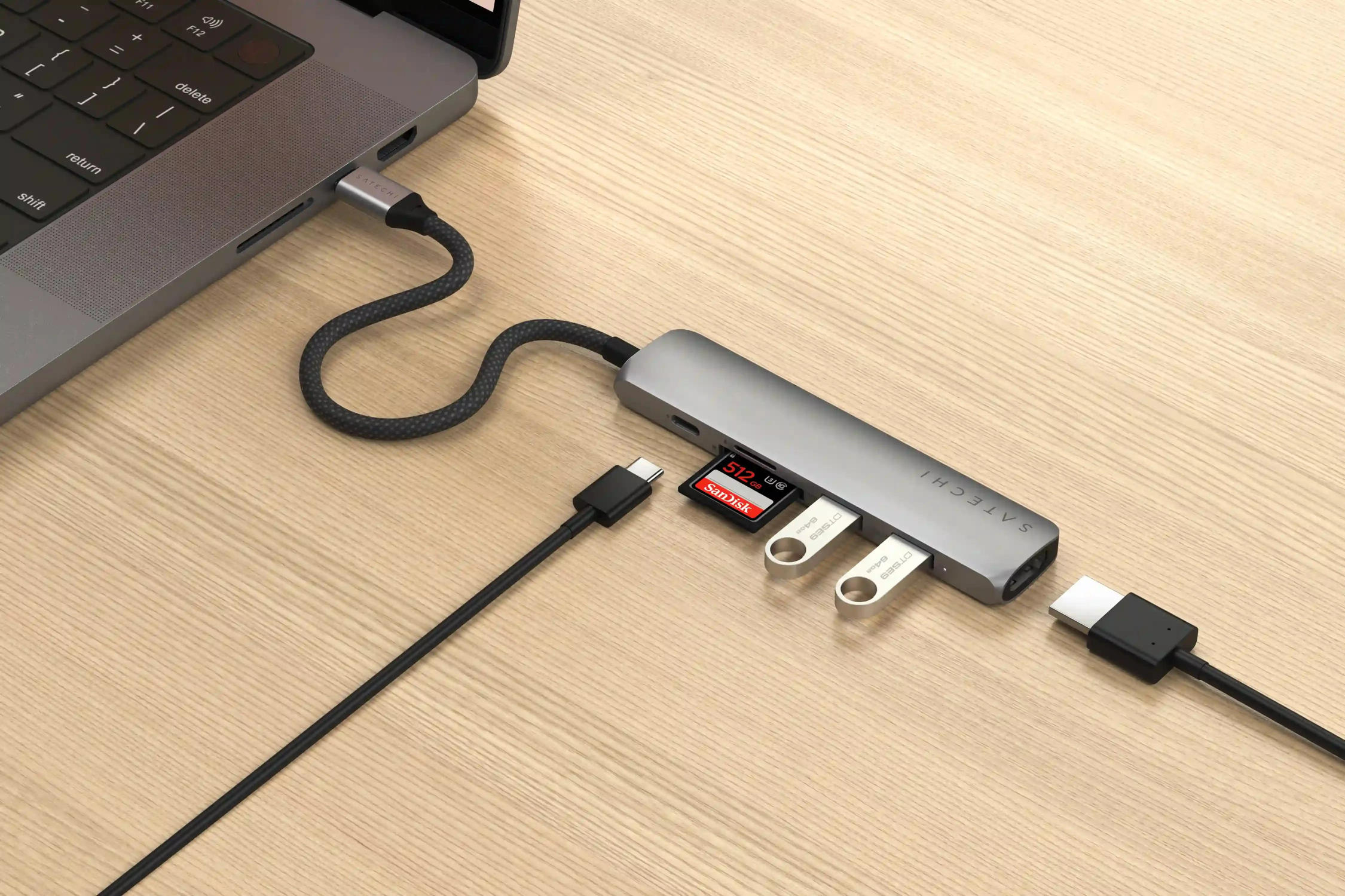 SATECHI – Usb-C Slim Multiport Adapter 6In1 (Space Grey) - Image 5