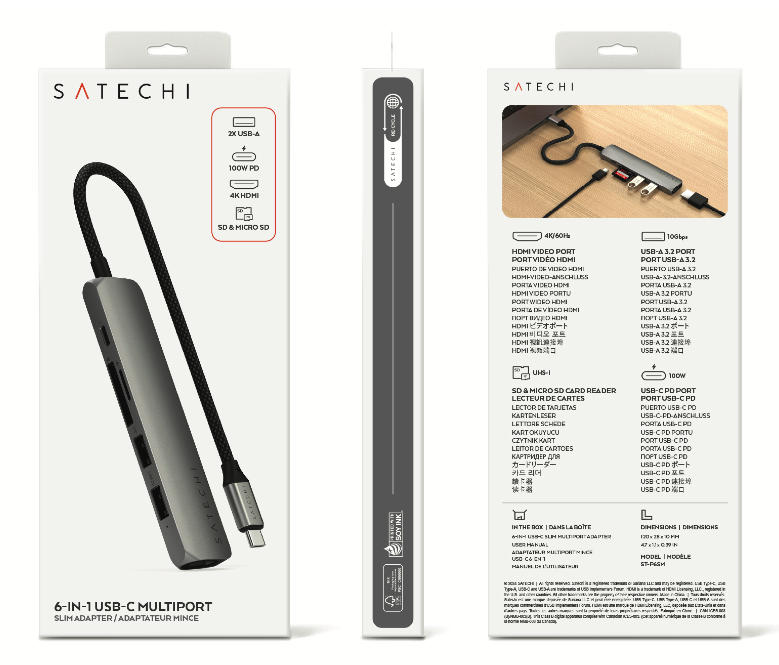 SATECHI – Usb-C Slim Multiport Adapter 6In1 (Space Grey) - Image 7