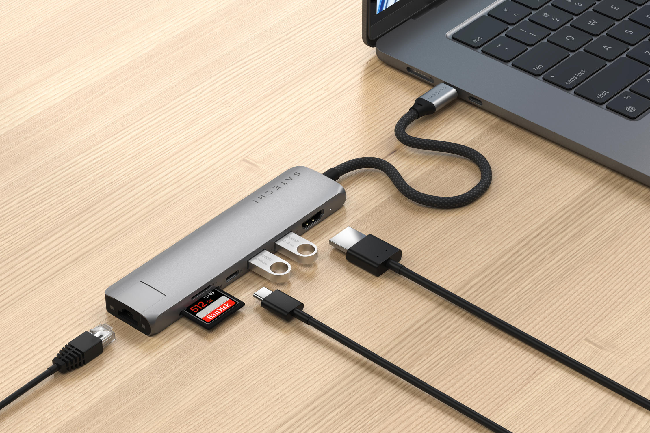 SATECHI – Usb-C Slim Multiport Adapter 7In1 (Space Grey) - Image 7