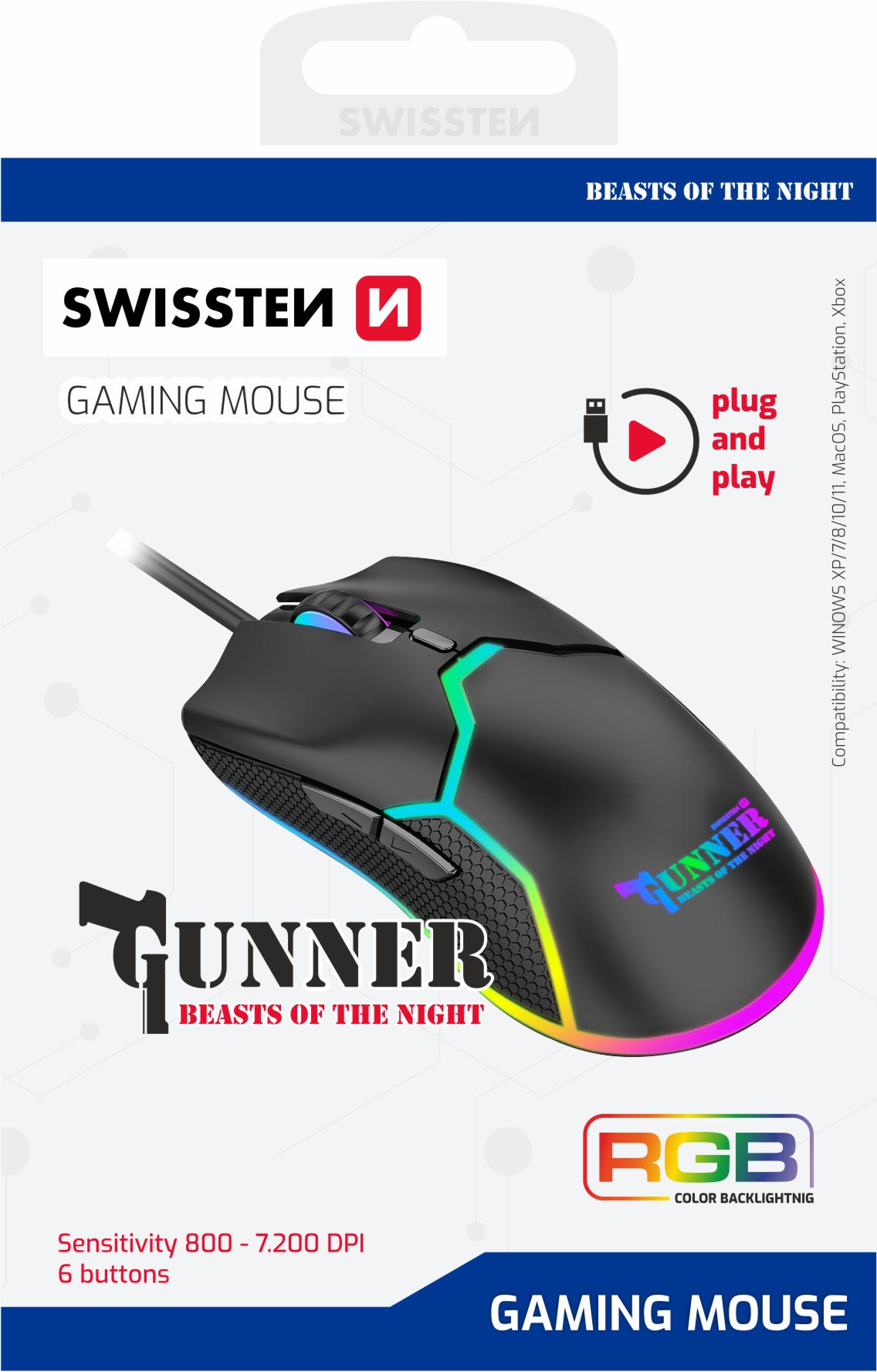 SWISSTEN – Rato Usb Gaming Gunner - Image 2