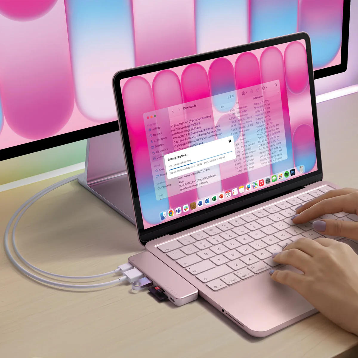 SATECHI – Usb-C Snap Hub (Blush) - Image 7