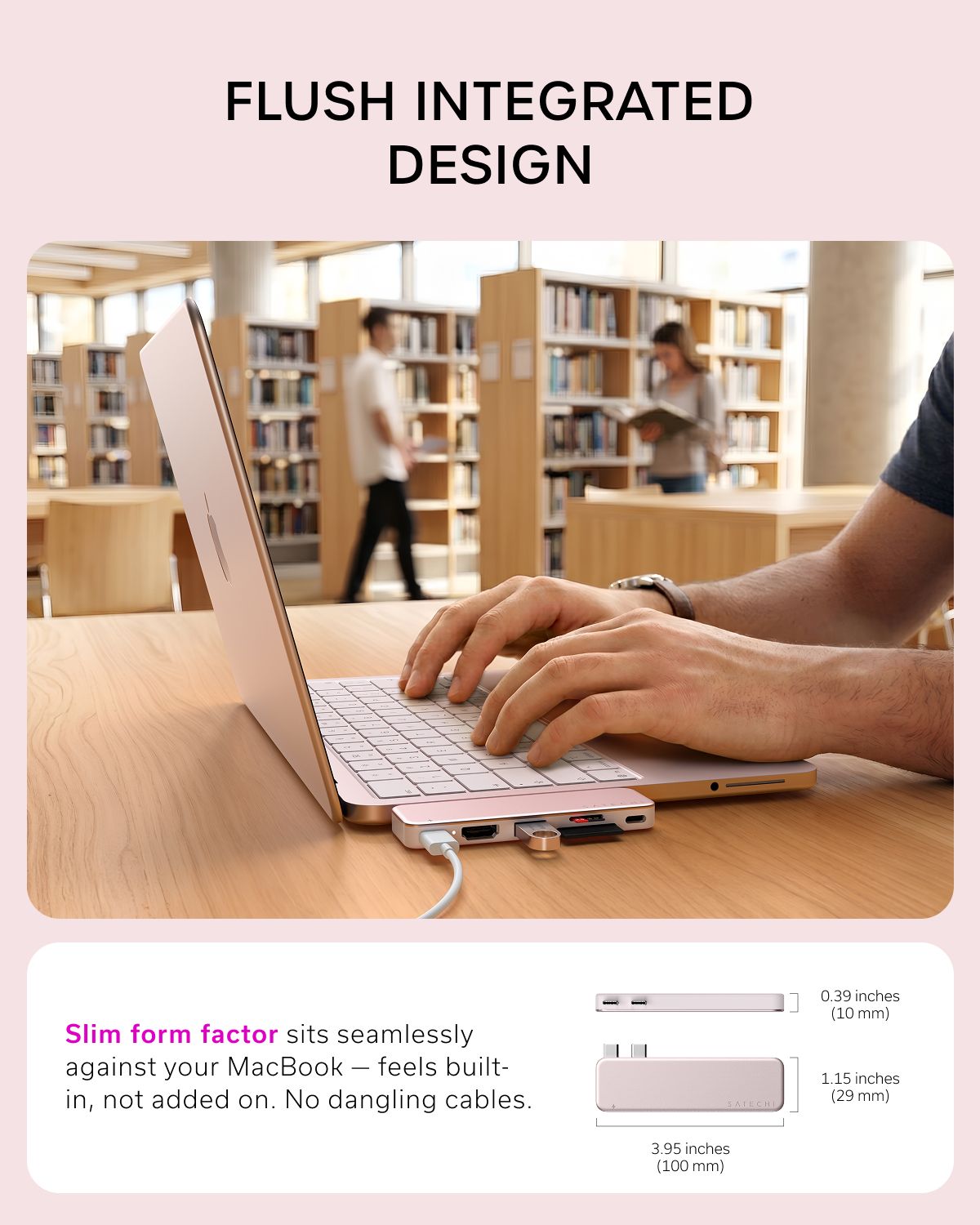 SATECHI – Usb-C Snap Hub (Blush) - Image 10