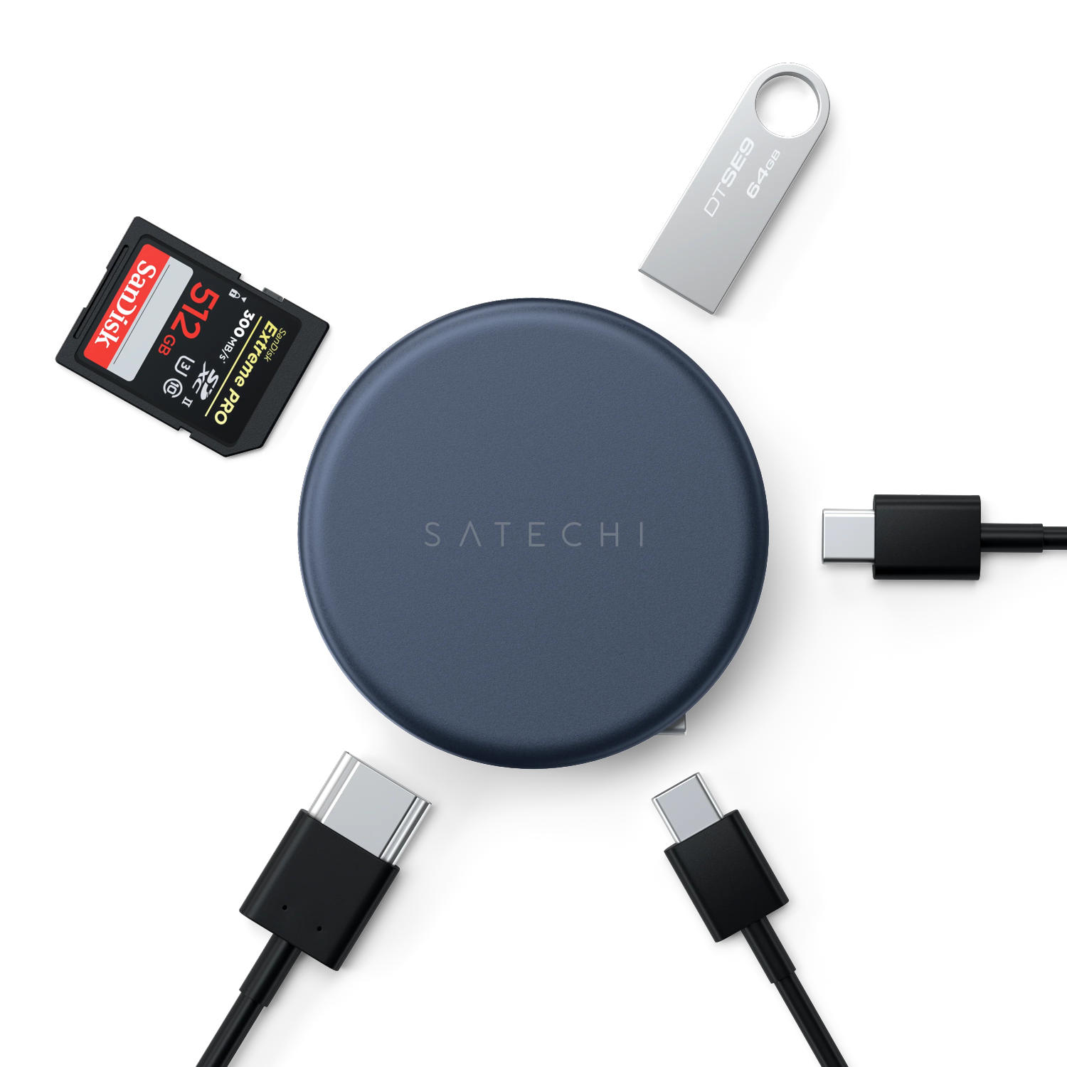 SATECHI – Onthego 5In1 Multiport Adapter (Indigo) - Image 3