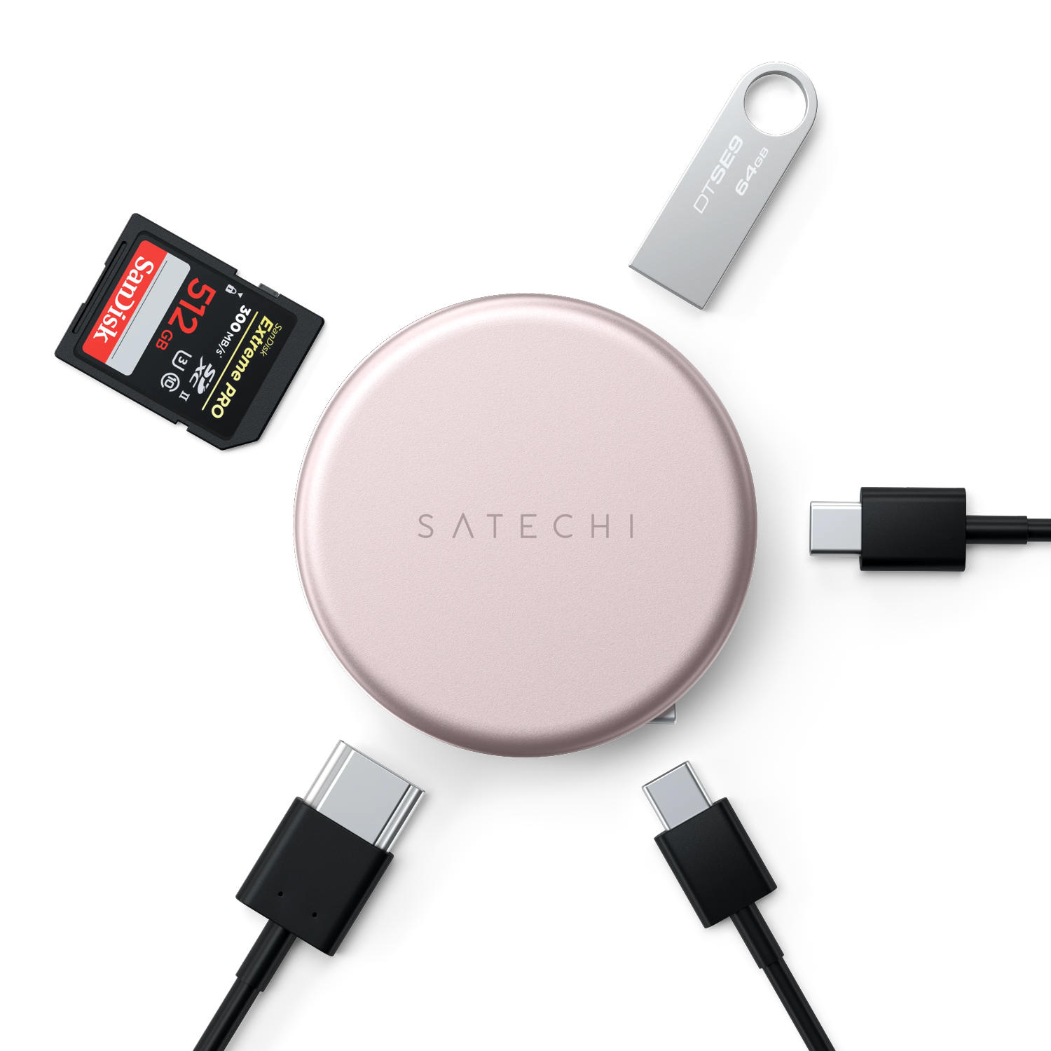 SATECHI – Onthego 5In1 Multiport Adapter (Blush) - Image 4