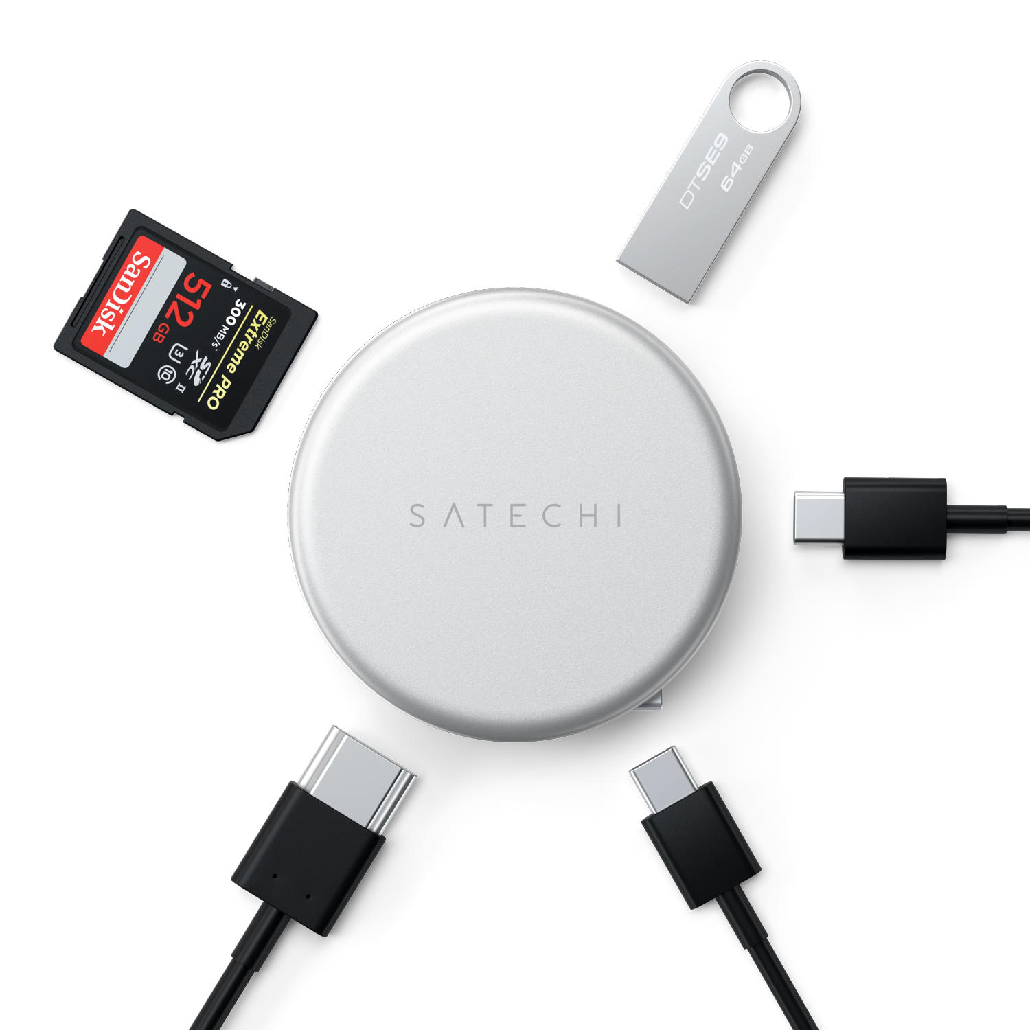 SATECHI – Onthego 5In1 Multiport Adapter (Silver) - Image 3
