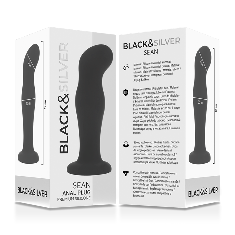 BLACK&SILVER – Sean Plug Anal Premium Silicone Preto - Image 6