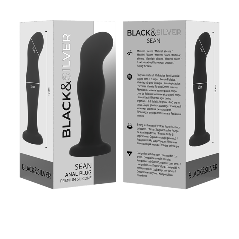 BLACK&SILVER – Sean Plug Anal Premium Silicone Preto - Image 5