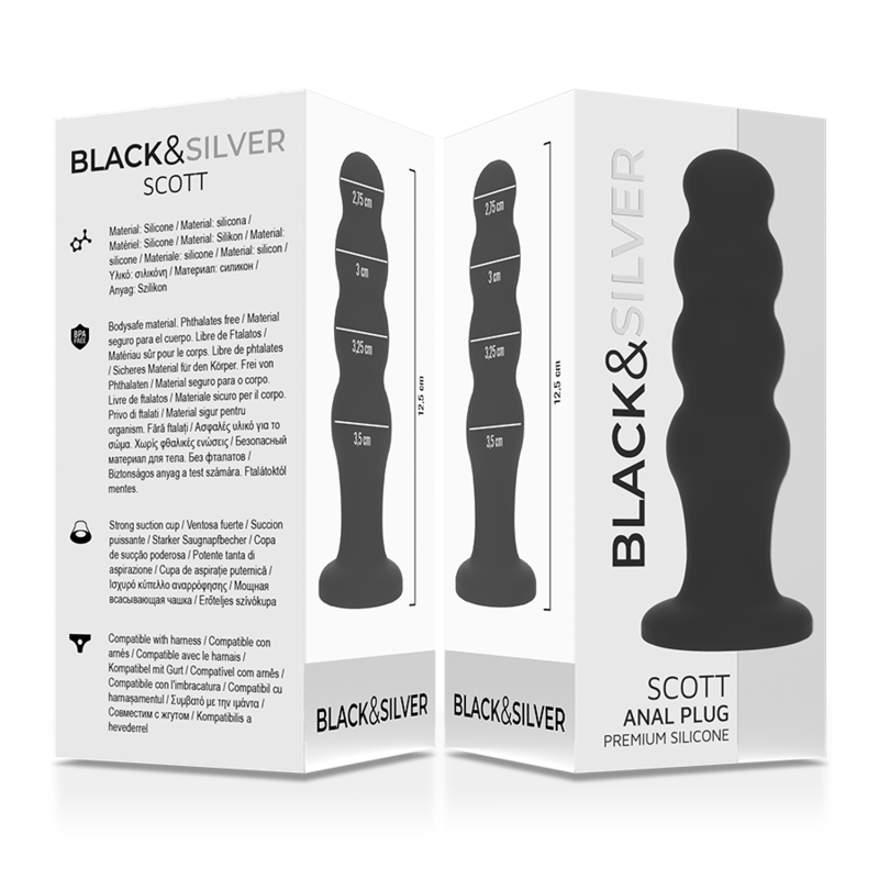 BLACK&SILVER – Plug Anal De Silicone Scott Premium Preto - Image 5
