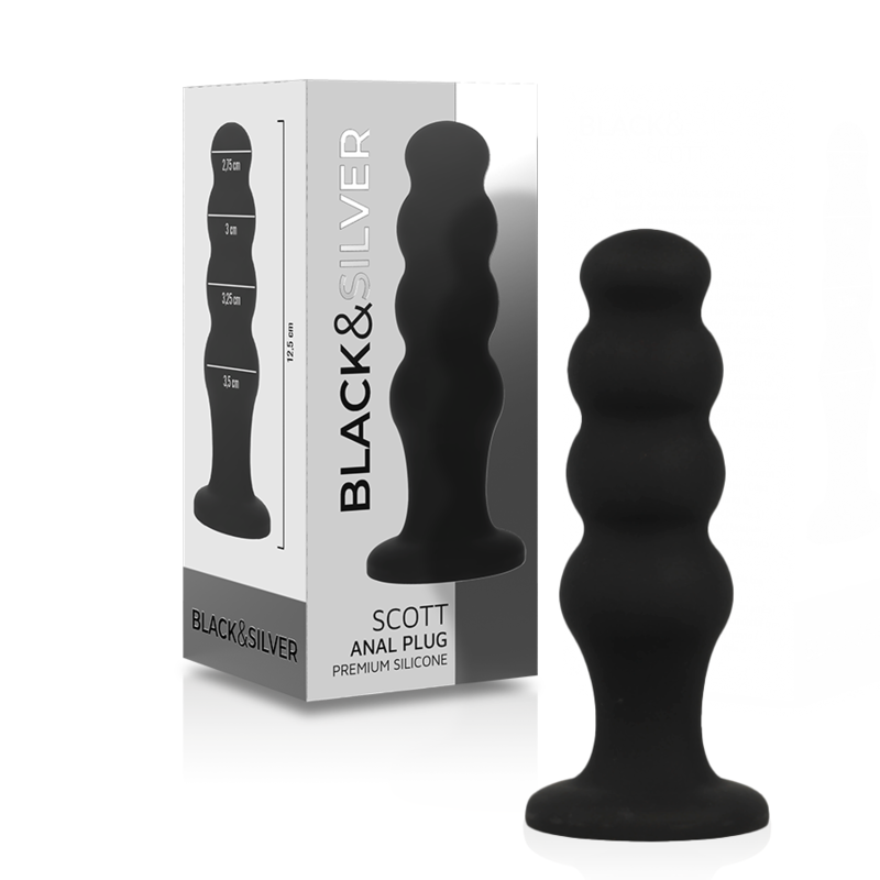 BLACK&SILVER – Plug Anal De Silicone Scott Premium Preto