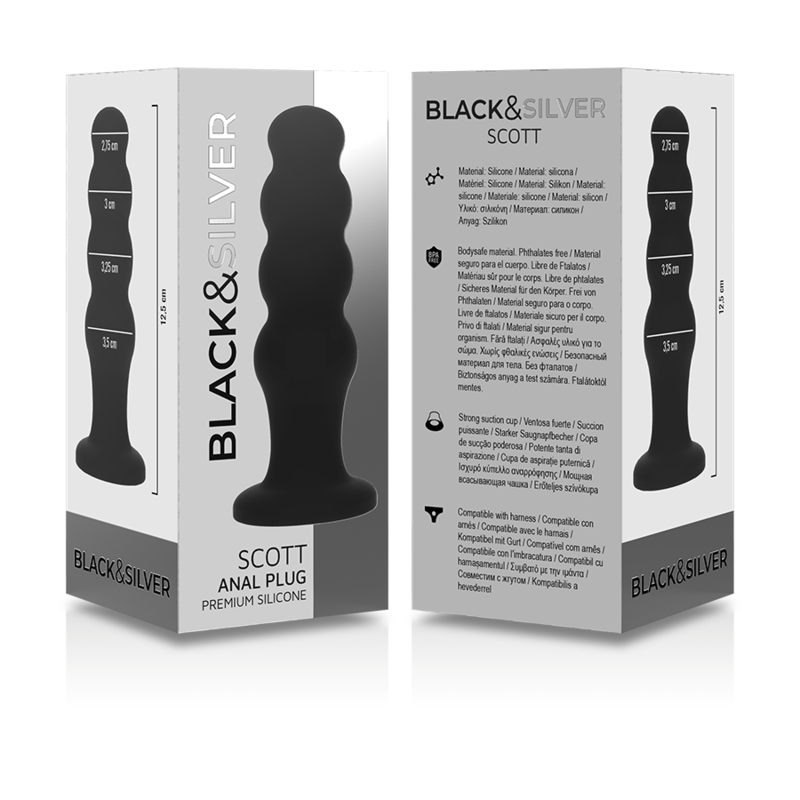 BLACK&SILVER – Plug Anal De Silicone Scott Premium Preto - Image 6