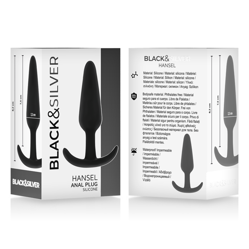 BLACK&SILVER – Plug Anal De Silicone Hansel Com Cabo Pequeno - Image 5
