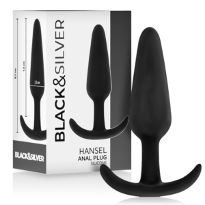BLACK&SILVER – Plug Anal De Silicone Hansel Com Cabo Pequeno