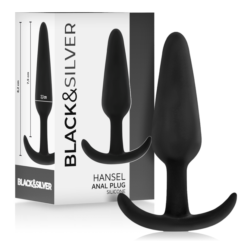 BLACK&SILVER – Plug Anal De Silicone Hansel Com Cabo Pequeno