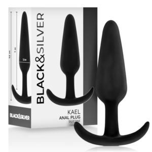 BLACK&SILVER – Plug Anal De Silicone Kael Com Cabo Médio