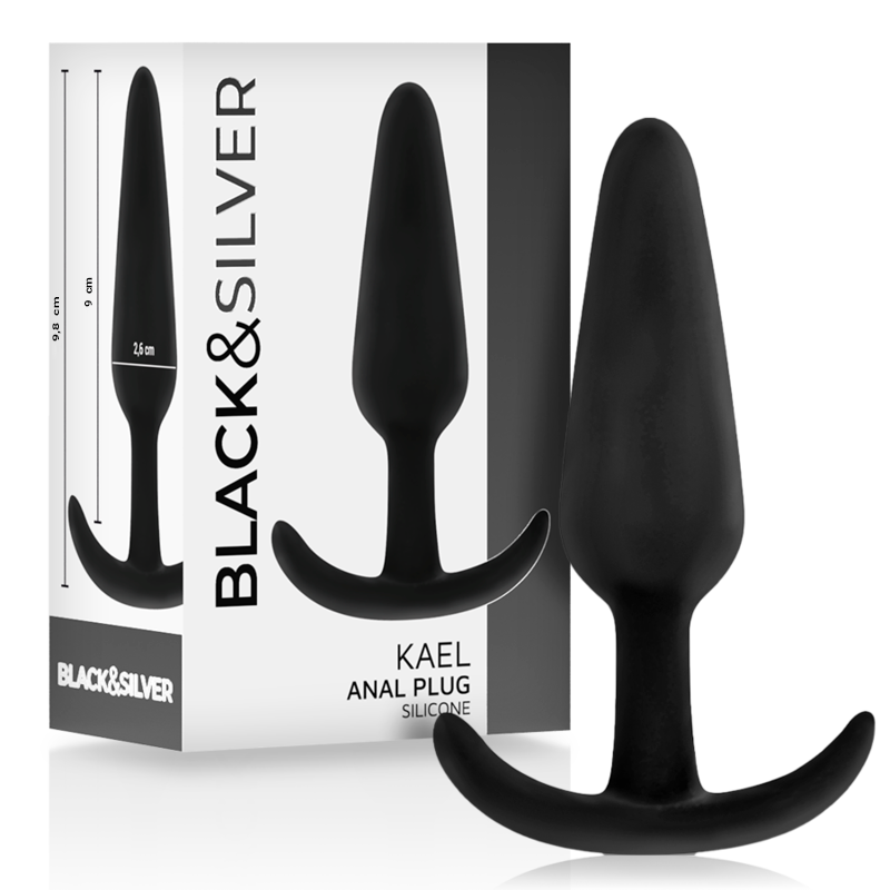 BLACK&SILVER – Plug Anal De Silicone Kael Com Cabo Médio