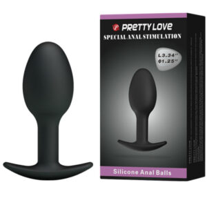 ANAL TOYS – Pretty Love - Plug Anal De Silicone 6.5 Cm Preto