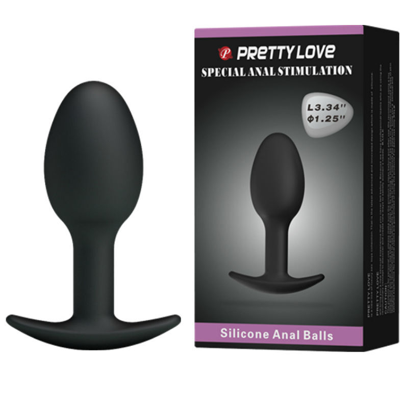 ANAL TOYS – Pretty Love - Plug Anal De Silicone 6.5 Cm Preto