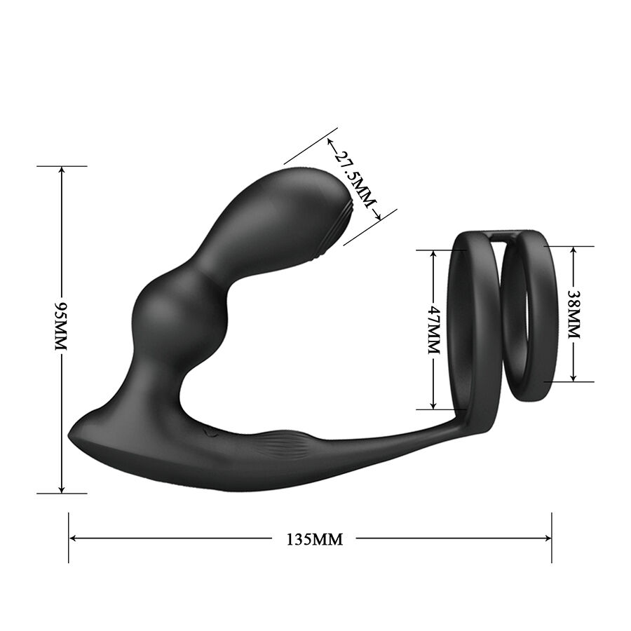 MR PLAY – Plug Anal Vibratório Com Anel Peniano E Controle Remoto - Image 7