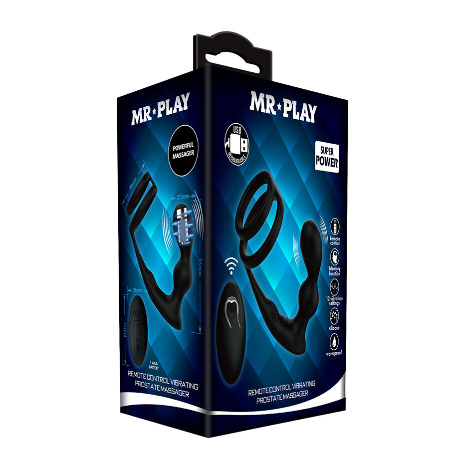 MR PLAY – Plug Anal Vibratório Com Anel Peniano E Controle Remoto - Image 8