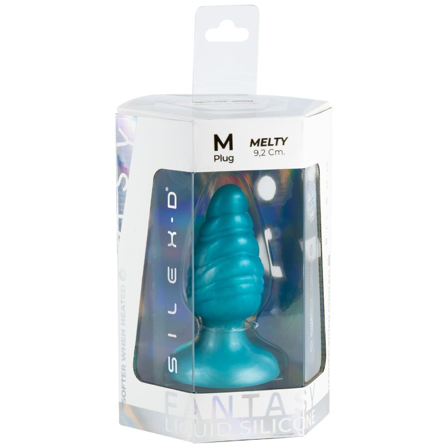 SILEXD – Melty Plug Anal De Derretimento Fantasy De Silicone Líquido Termoreativo Azul Celestial 9,2 Cm - Image 6