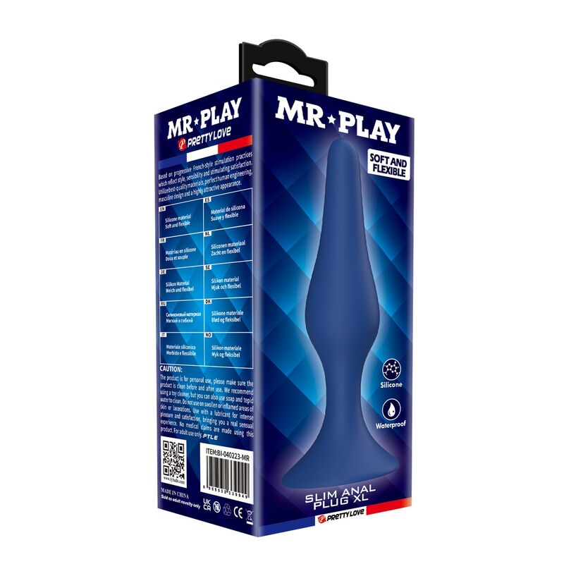 MR PLAY – Plug Anal De Silicone Cônico Azul Xl - Image 3