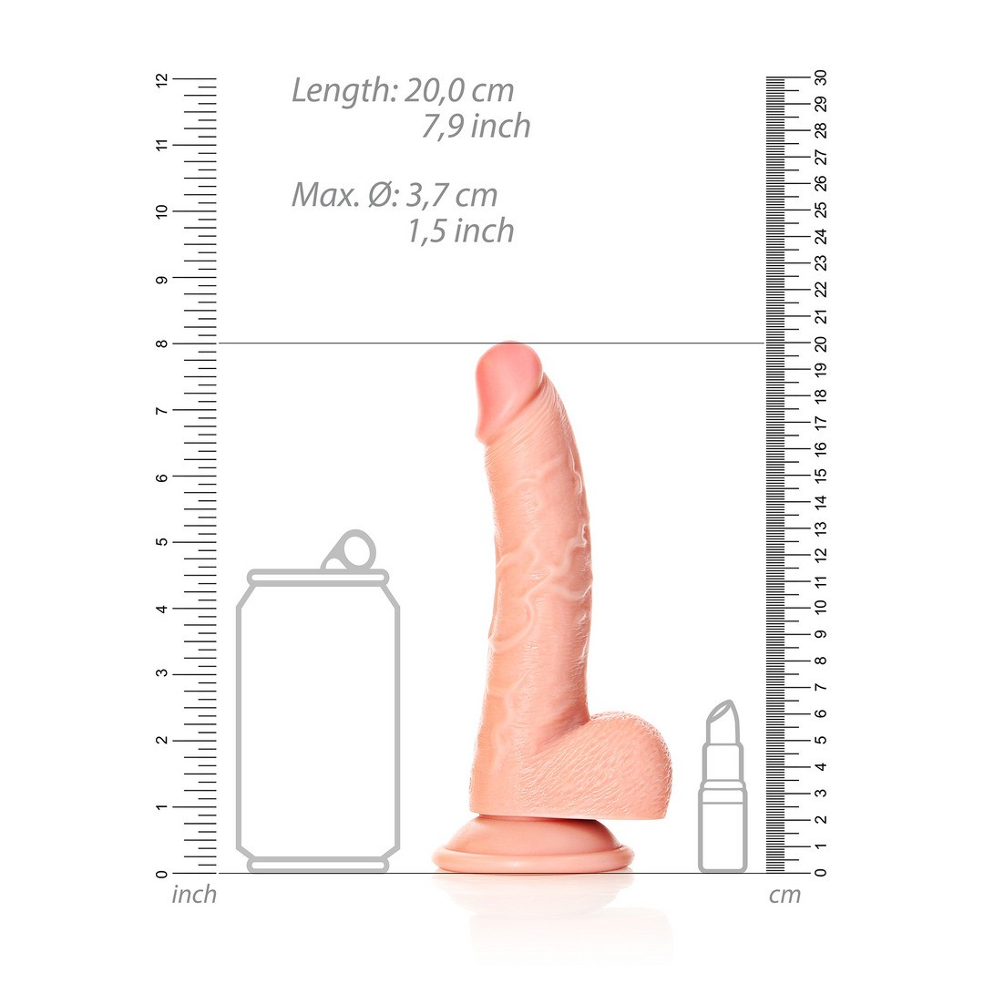 Dildo Realista com Testículos Curved 18cm Flesh Realrock - Image 6