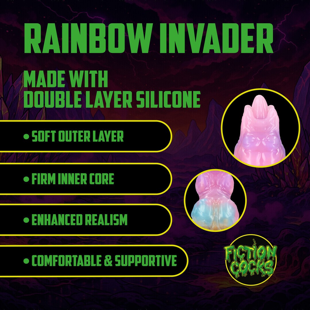 OUCH! – Dildo Monster Em Silicone Rainbow Invader Rainbow Ouch! - Image 2