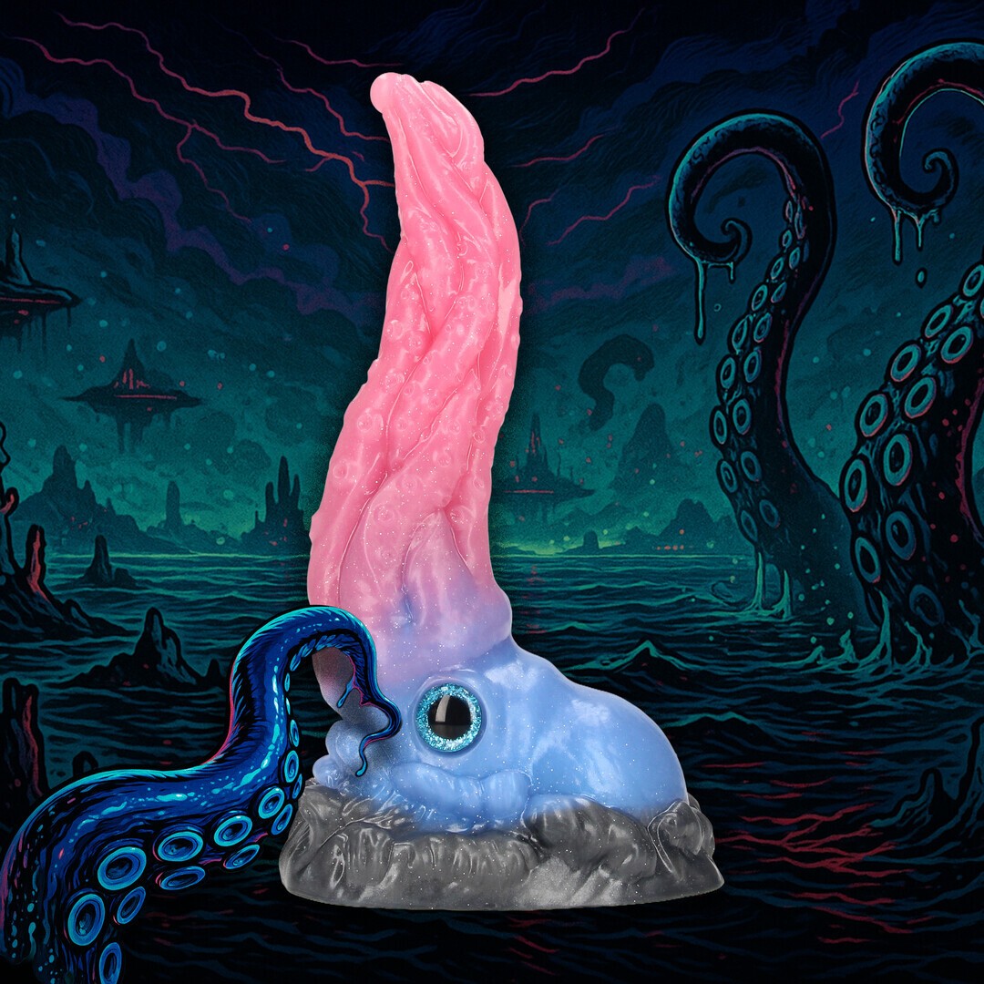 OUCH! – Dildo Monster Em Silicone Kraken's Lick Azul/Vermelho Ouch! - Image 3