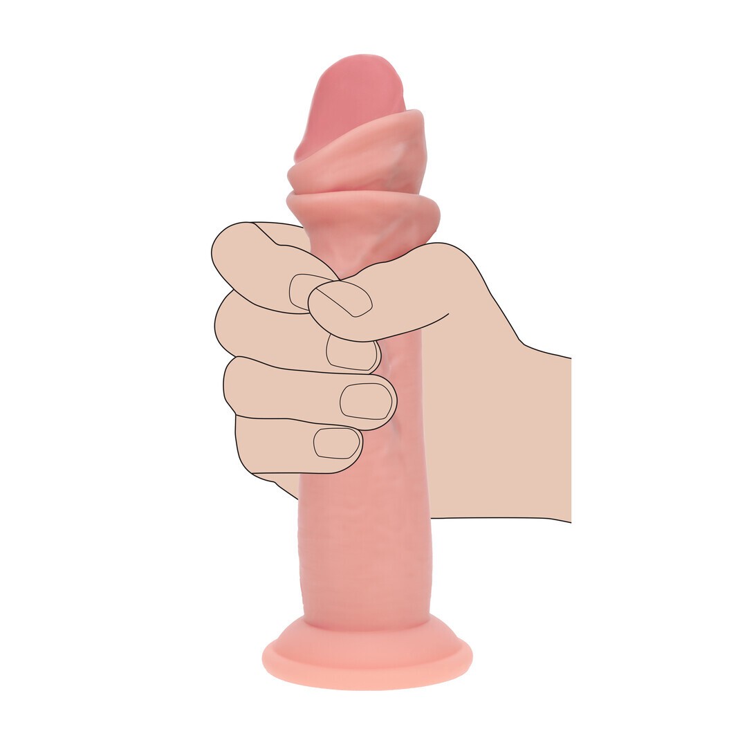 REALROCK – Dildo Real?Stico Dual Density Silicone Sliding Skin 7 /18.5 Cm Flesh Realrock - Image 6