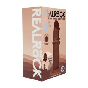 REALROCK – Dildo Real?Stico Dual Density Silicone Sliding Skin 8 /20.5 Cm Brown Realrock