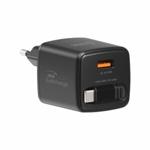 Fotografia do Carregador de Parede Swissten SlideCharge GaN 45W Preto