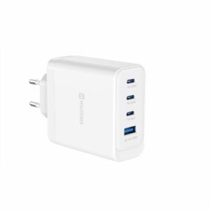 Fotografia do Carregador de Viagem GaN 100W com 3x USB-C e 2x USB-A Branco