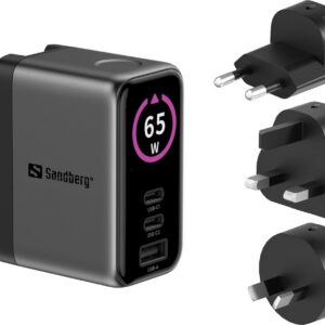 Fotografia do Carregador de Parede Sandberg Travel Charger PD 65W com Display