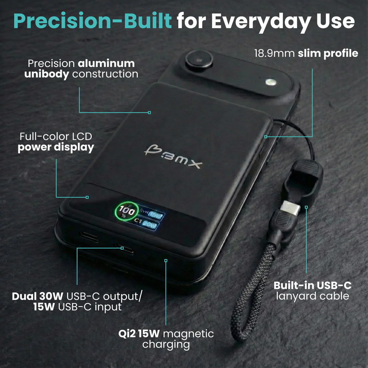 BMX - SolidSafe MagSafe Powerbank 10K Preto - Image 9