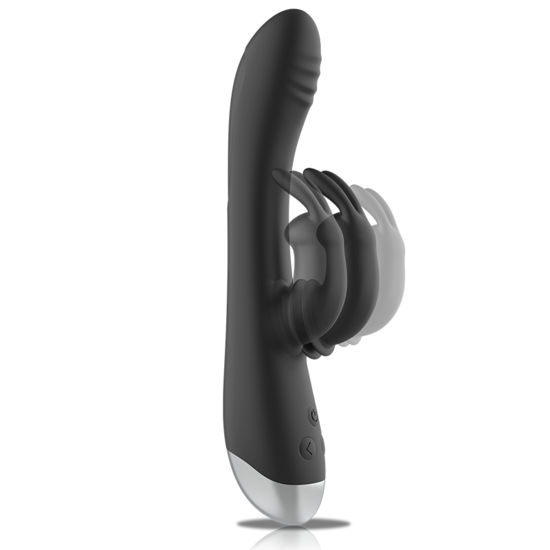 BLACK&SILVER – Dj. Estimulador De Coelho De Silicone Recarregável Adam Preto - Image 4