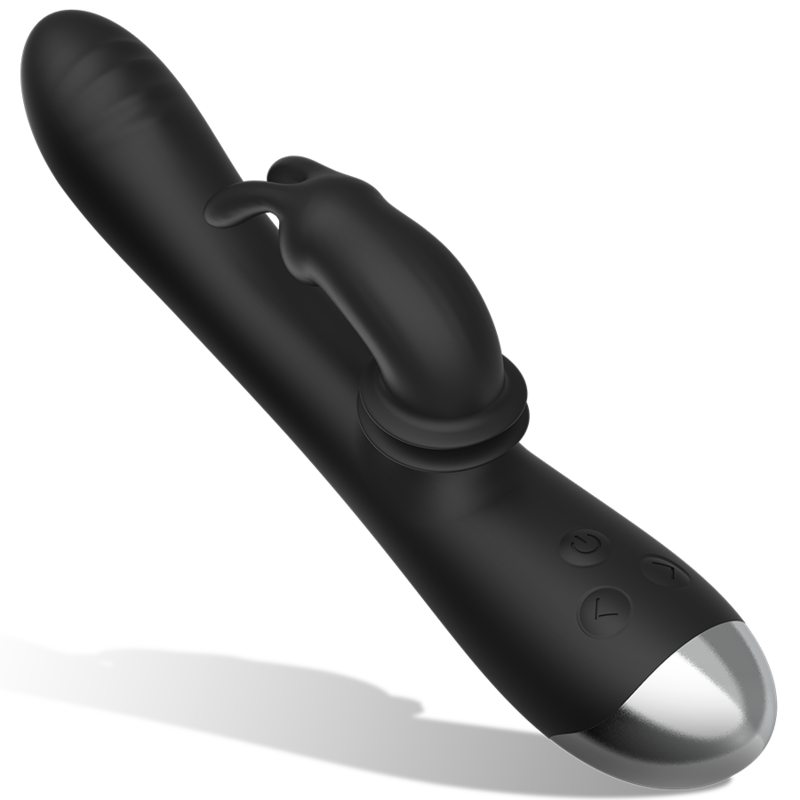 BLACK&SILVER – Dj. Estimulador De Coelho De Silicone Recarregável Adam Preto - Image 2