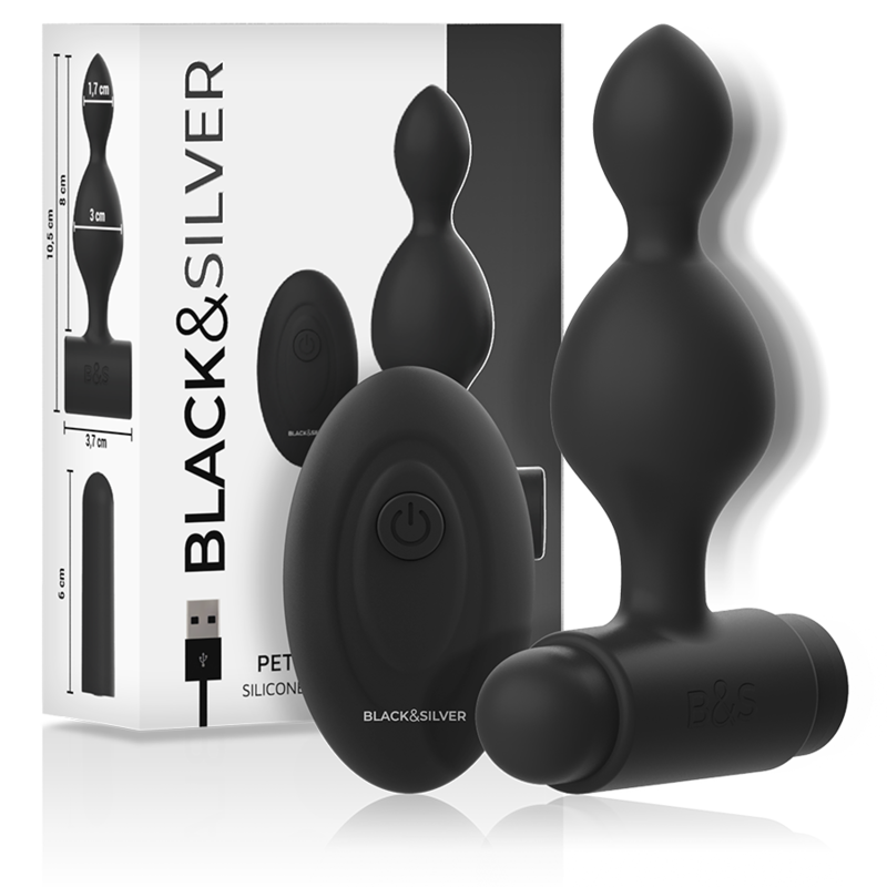 BLACK&SILVER – Controle Remoto De Plug Anal De Silicone Tucker Pequeno