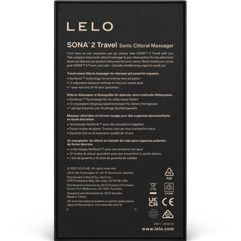 LELO – Sona 2 Viagem Roxo Sonic Clitoris Massager - Image 6