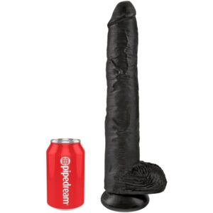KING COCK – Pênis Realístico Com Bolas 30.5 Cm Preto