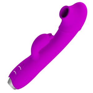 HIGH TECH – Pretty Love - Regina Vibrador Recarregável - Gel De Sucção Roxo