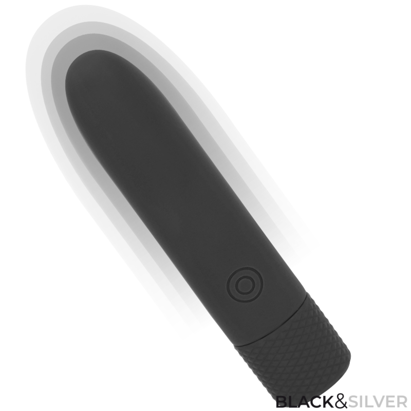 BLACK&SILVER – Black & Silver - Geri Usb Recarregável Vibratória Bullet 8 Vibrações Preto 10 X 2,2 Cm - Image 2