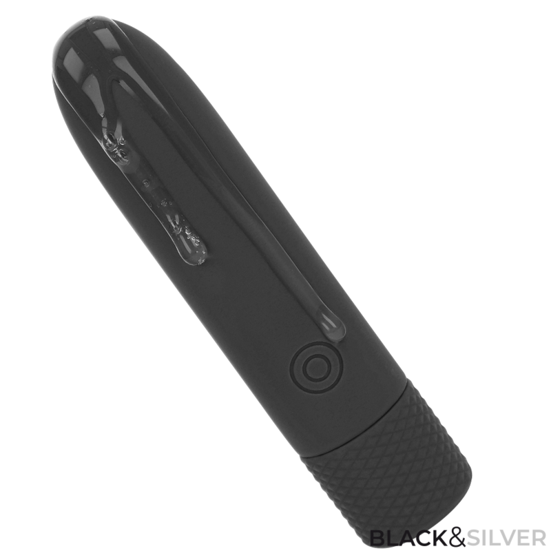 BLACK&SILVER – Black & Silver - Geri Usb Recarregável Vibratória Bullet 8 Vibrações Preto 10 X 2,2 Cm - Image 3