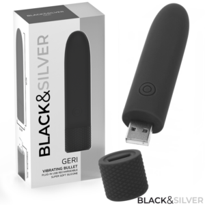 BLACK&SILVER – Black & Silver - Geri Usb Recarregável Vibratória Bullet 8 Vibrações Preto 10 X 2,2 Cm
