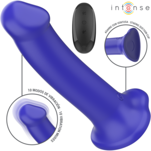 INTENSE REMOTE CONTROL – Intense - Vibrador Victoria Com Ventosa 10 Vibrações Azul Escuro Controle Remoto