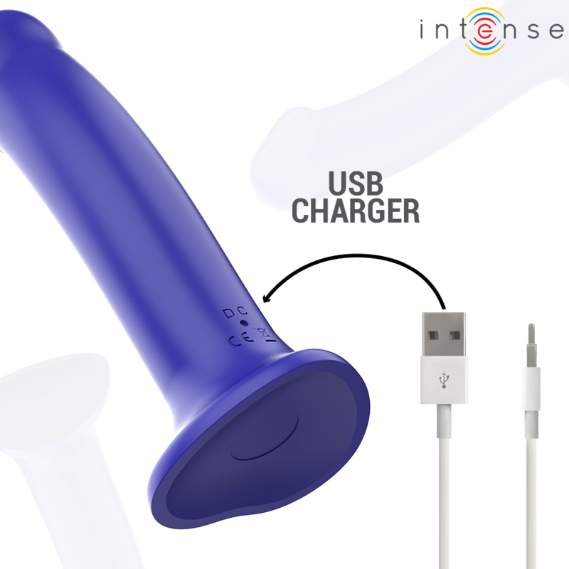INTENSE REMOTE CONTROL – Intense - Vibrador Victoria Com Ventosa 10 Vibrações Azul Escuro Controle Remoto - Image 6