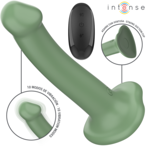 INTENSE REMOTE CONTROL – Intense - Vibrador Becca Com Ventosa 10 Vibrações Verde Controle Remoto
