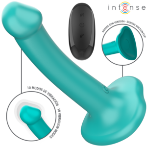 INTENSE REMOTE CONTROL – Intense - Vibrador Katie Com Ventosa 10 Vibrações Controle Remoto Azul